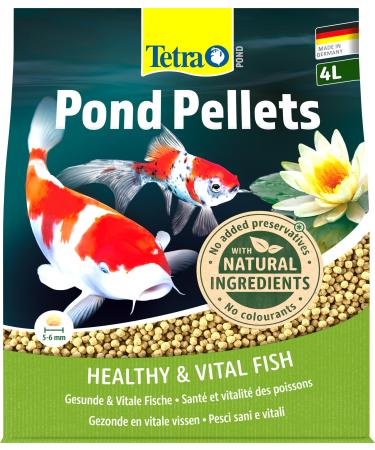 Tetra pond pellets - main feed for all pond fish floatable feed pellets for daily feeding 4 l bag 4 l (1 Pack) pellets