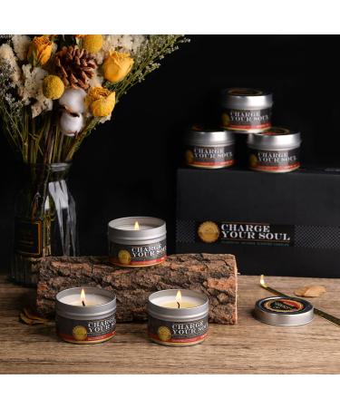 Set of 6 Aromatherapy Scented Candles - 21oz Soy Candles Gift Set | Rose Sandalwood & Oud Wood | Perfect Easter Gifts for Men & Women - Strong Fragrance for Home - Buy Online on GoSupps.com