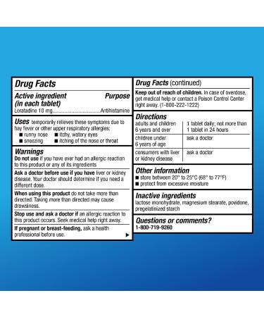 Amazon Basic Care Loratadine 10mg Tablets - 300 Count, 24-Hour Allergy Relief Antihistamine - Buy Online on GoSupps.com