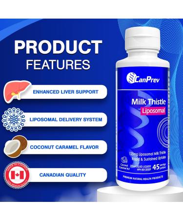 CanPrev Liposomal Milk Thistle 225ml Coconut Caramel Nut No Alcohol Added Supports Liver Function & Digestive Balance - Buy Online on GoSupps.com