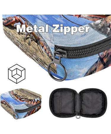 Menstrual Pad Bag with Zipper | Ladies Napkin Pouch & Tampons Collection Bag for Women & Girls - Funny Lobster Design - Buy Online on GoSupps.com