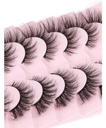 False Eyelashes Wispy Cat Eye Lashes Russian Strip Lashes That Look Like Extensions Fox Eye Lashes D Curl Fake Lashes Pack 7 Pairs by Goddvenus E-cat eye - Buy Online on GoSupps.com