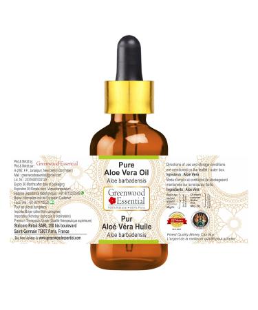 Greenwood Essential Pure Aloe Vera Oil (Aloe barbadensis) with Glass Dropper Premium Therapeutic Grade for Hair, Skin & Aromatherapy 30ml (1 oz) - Buy Online on GoSupps.com