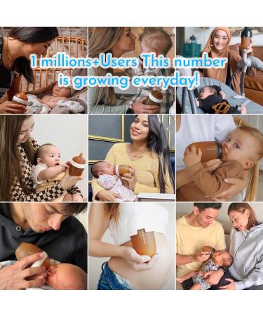 HEORSHE Silicone Anti Colic Baby Bottle 5oz - BPA-Free, Medium Flow, Easy to Clean - Black Ounce Bottle with Dust Cover for Newborns - Buy Online on GoSupps.com