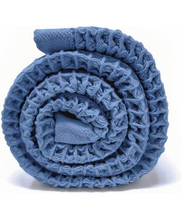 Kanso Bamboo Face Wash Towel - Soft Honeycomb Texture, Highly Absorbent Washcloth - Portable Eco-Friendly Waffle Woven Towel for Face Wash - Blue 14x14 - Buy Online on GoSupps.com