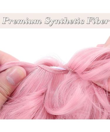 Thick Curly Hair Bun Extension Scrunchie - Light Pink Updo Hairpiece for Women & Girls - 45g - Buy Online on GoSupps.com