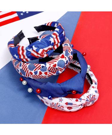 CiyvoLyeen 4PCS American Flag Knotted Headband for Women - Patriotic Party Decor for 4th of July & Independence Day - Buy Online on GoSupps.com