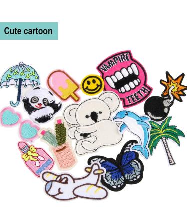60pcs Random Assorted Styles Embroidered Iron on Patches  DIY Sew Applique Repair Patch Iron on/Sew on Patches for Backpacks Pants Clothes Jeans Jackets Hat - Buy Online on GoSupps.com