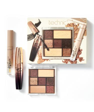 Technic 3Pc Chocolate Truffle Eye Make Up Gift Set - Lash & Brow Serum 7 Shade Eyeshadow Palette & Epic Lash Mascara - Vegan and Cruelty Free - Buy Online on GoSupps.com