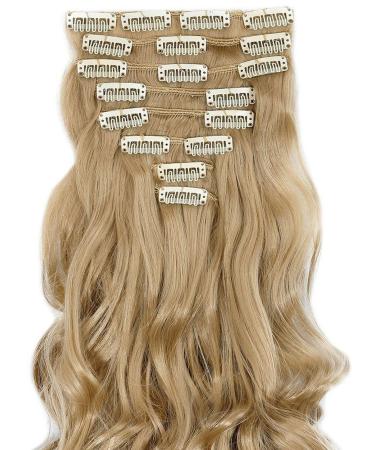 S-noilite 17 "Full-head clip in the hair-sailing ombre lured attracted hair extensions dip dye 8pcs long hair gray blonde 43 cm ash blonde