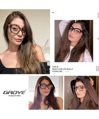 Gaoye 6-Pack Oversized Reading Glasses for Women - Stylish Blue Light Blocking Anti Eyestrain Spring Hinge - G1 Mix 1.5x - International Shipping Available - Buy Online on GoSupps.com