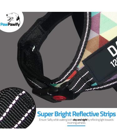Pawpawify Durable Dog Harness for Pulling | Custom Name & Phone | XL (32-44in) | Anti-Tug Training & Walking Harness in Braster Color - Buy Online on GoSupps.com