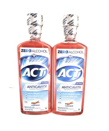 ACT Alcohol Free Anticavity Fluoride Rinse-Cinnamon-18 oz  2 pk