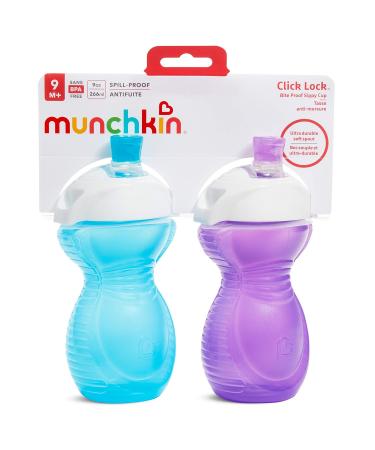 Munchkin Click Lock Bite Proof Sippy Cup 9oz 2 Pack Blue/Purple (Violet) - Buy Online on GoSupps.com