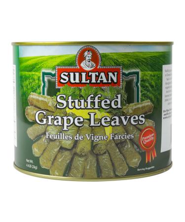 Sultan Vegetarian Stuffed Grape Leaves, Precooked Premium Dolma, Dolmades. Perfect for Mezze Platter, Serve Hot or Cold, Appetizer or Entre! 4.37 Lb 4.4 Pound