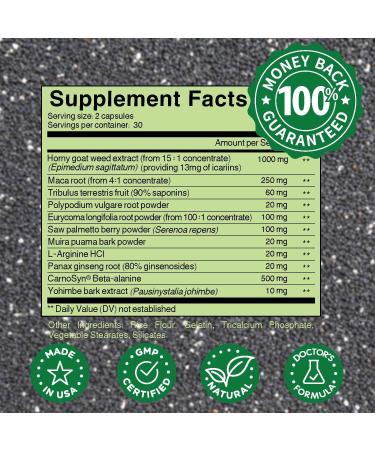 2100mg Horny Goat Weed for Men - Supports Natural Drive, Circulation & Stamina with Maca Root, Saw Palmetto & More - Buy Online on GoSupps.com