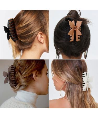 ACO-UINT 4 Pack Large Non Slip Butterfly Hair Claw Clips for Thick Hair - Strong Jumbo Clips for Styling Accessories - Buy Online on GoSupps.com