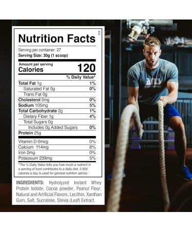 100% Pure Hydrolyzed Whey Isolate Protein + BCAAs - 25g Protein Peanut Free Gluten Free Zero Lactose - Peanut Butter Chocolate (1.8 lb) | Shop Internationally - Buy Online on GoSupps.com