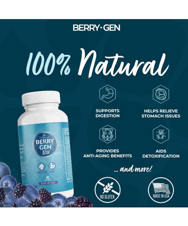 Berry Gen Detox Herbal Supplement with Probiotics, Aloe Vera & Psyllium Husk - 60 Capsules | USA-Made Natural Formula for Digestive Support - Buy Online on GoSupps.com