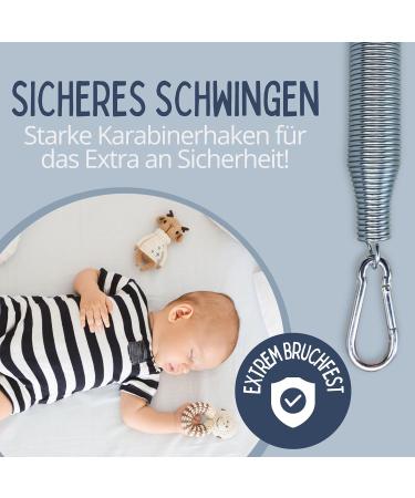Premium Germany-Made Swing Spring Set for Baby Cradle & Hammock - Includes 2 Carabiners - Buy Online on GoSupps.com