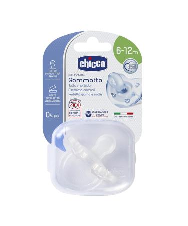 Chicco Rubber Pacifier for Children 6-16 Months - Transparent Silicone Soother | International Shipping Available - Buy Online on GoSupps.com