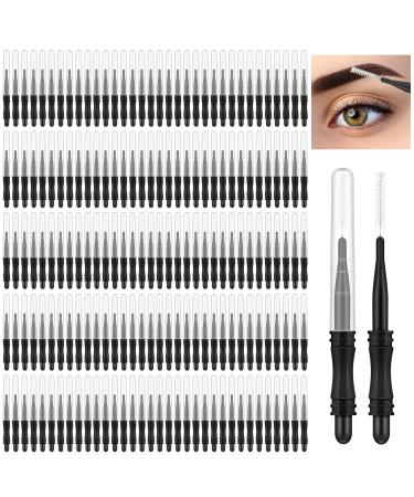 200 Pcs Micro Eyebrow Brush with Cap Brow Lamination Brush Eye Brow Brush Comb Eyebrow Spoolie Lash Lift Tools for Eyelashes Extensions and Eyebrows (Black) - Buy Online on GoSupps.com