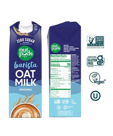 nutpods Original Barista Oat Milk - Sugar Free Non Dairy Milk Made from Oats - Keto Oatmilk Barista Blend - 70 calories  Gluten Free  Non-GMO  Vegan  Kosher  32 fl oz (3-Pack) 32 Fl Oz (Pack of 3) - Buy Online on GoSupps.com