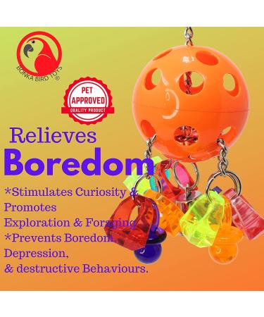 Colorful Plastic Bell Paci Pull Toy for Parrots and Similar Birds - Interactive and Pullable with Acrylic Ring & Pacifier - Buy Online on GoSupps.com
