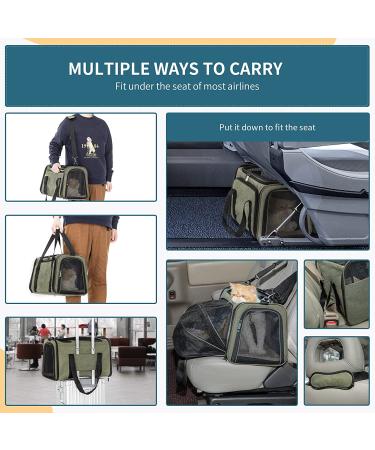 Petsfit Expandable Airline Approved Soft-Sided Cat Carrier M 17x11x11 - Green - Buy Online on GoSupps.com