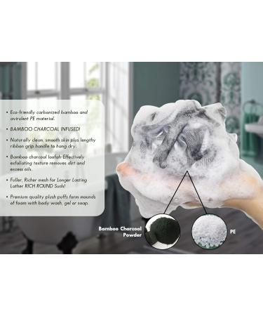 Rolling Beauty Bamboo Fiber Loofah Sponge Shower Body Scrubber (3 Pack) - Buy Online on GoSupps.com