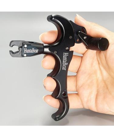HuntaBear 360 Rotate Caliper Thumb Release for Compound Bow - Archery Accessories | Black 4 Fingers - Buy Online on GoSupps.com