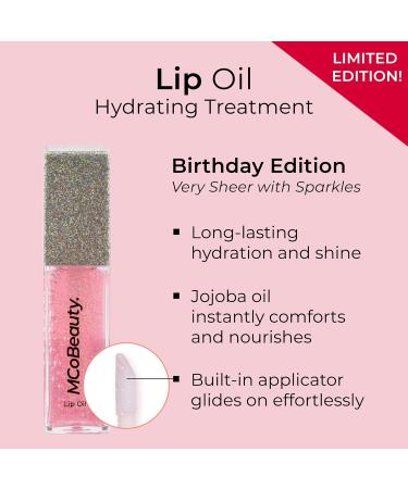 MCoBeauty Lip Oil Hydrating Treatment - Birthday Edition | Vegan & Cruelty-Free | Moisturizing Shine for Gorgeous Lips - Buy Online on GoSupps.com