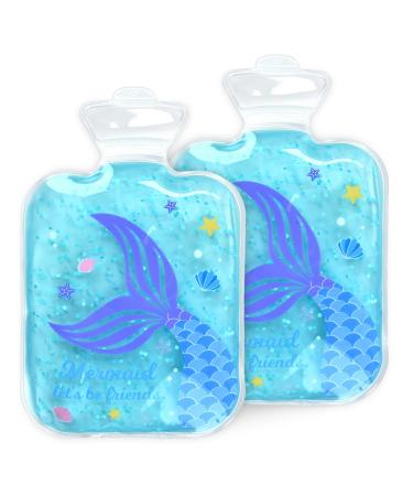 Navaris Girls Hot and Cold Packs (Set of 2) - Kids Reusable Heat and Ice Gel Pack Set - BPA-Free Compress to Cool or Warm - Mermaid Design - Buy Online on GoSupps.com