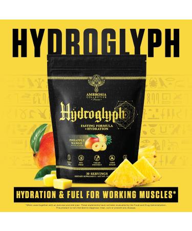 Ambrosia Hydroglyph Intraworkout Formula - BCAA + EAA + Electrolytes Hydration Powder | 0g Sugar Pineapple Mango Drink Mix for Lean Muscle Protection - Buy Online on GoSupps.com