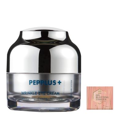 Herblandia PEPPLUS + Anti-wrinkle Eye Cream Firming Moisturizing Nourishing 30 ml Bundled with 1 Pack Oil Absorbing Blotting Paper
