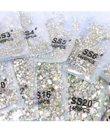 FEIlei 1440Pcs Crystal Flat Back Round Shape Rhinestones Mixed Nail Gems Gemstones Kits - Buy Online on GoSupps.com