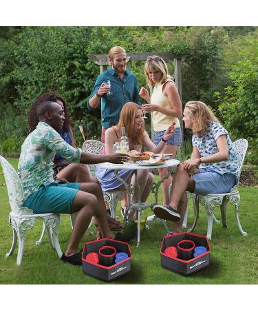 ISANCHA Collapsible Washer Toss Game Set 12 X 12 with 6 Ring Washers - Perfect for Party, Beach, Outdoor Fun with Kids and Adults - Buy Online on GoSupps.com