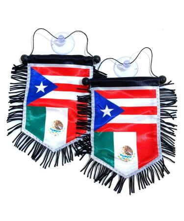 Mexico Mexican flags & Puerto Rico Rican flags for cars homes Family Love