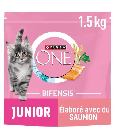 PURINA ONE Junior Cat 1 to 12 Months, Made with Selected Salmon 1.5 kg - Kibble for Kittens