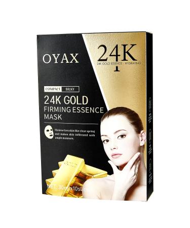 24K Gold Hydrating Facial Mask Hydrating Face Mask Anti Wrinkle Anti Aging Facial Mask Face Masks Beauty Deep Skin Clean Purifying Acne Reduces Fine Lines & Wrinkle