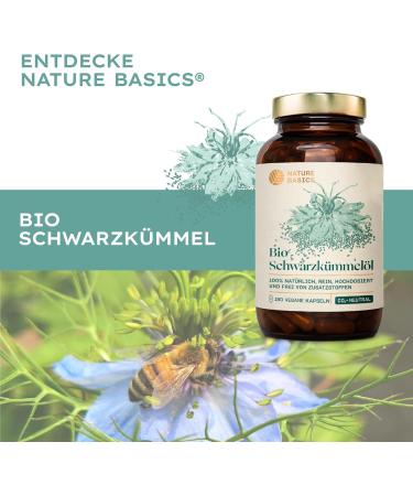 Buy Organic Black Cumin Oil Capsules - 180 High-Dose 500mg | Vegan Sustainable Certified Quality with 250mg Linoleic Acid - Buy Online on GoSupps.com
