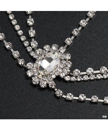 Crystal Bridal Head Chain Tassel Rhinestone Headband Bride Wedding Crystal Hair Piece for Women and Girls (A-Sliver) - Buy Online on GoSupps.com