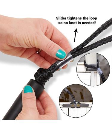 Bungee Dock Line 2-Pack - 4ft Premium Mooring Ropes for Boats & Kayaks | Adjustable Non-Jerk Ties | Great Docking Accessories | Boating Gifts for Men | Free E-Book by Domabri (Black) - Buy Online on GoSupps.com