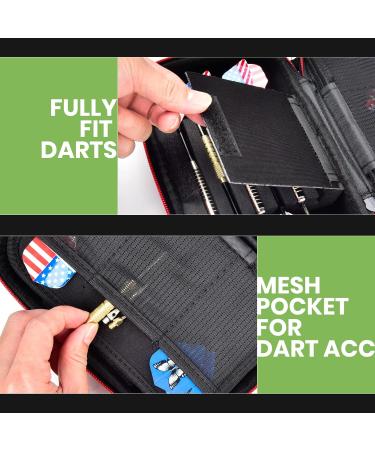 ALKOO Dart Case - Holds 12 Steel & Soft Tip Darts - Black with Flight Shape Protection & Storage Pockets - Buy Online on GoSupps.com