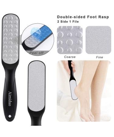 15pcs Foot Scrubber Pedicure Kit - Colossal Foot Rasp, Callus Remover Tool for Wet/Dry Feet - Surgical Grade Stainless Steel Files (Black) - Buy Online on GoSupps.com