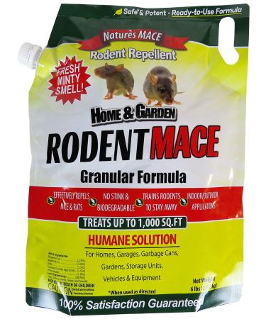 Natures MACE Rodent Repellent 6lb / Covers 1,000 Sq. Ft. / Repel Mice & Rats / Keep Mice, Rats & Rodents Out of Home, Garage, Attic, and Crawl Space / Safe to use Around Children & Pets 6 Pound (Pack of 1)
