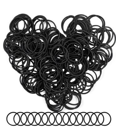 Avodova 200 pieces hair tie girl 2mm black elastic hair tie without metal small elastic hair straps ponytail holder thin hair straps for girls man women