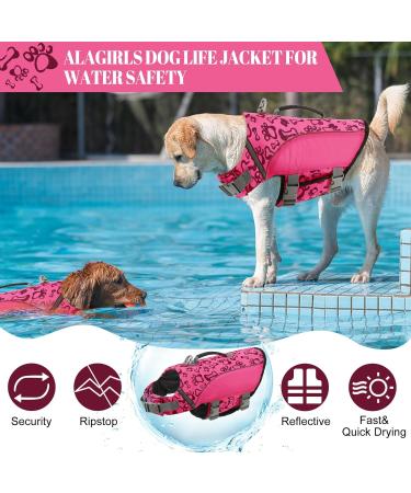 Alagirls Pink Dog Life Jacket for Swimming & Beach | Costume for Small Dogs (Chest 47-61cm) - Ideal for Safety & Fun! - Buy Online on GoSupps.com
