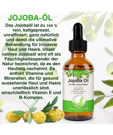 Organic Vegan Jojoba Oil - Cold Pressed Skin Hair & Nails Care | 2x60ml | Ideal Massage Oil - Buy Online on GoSupps.com