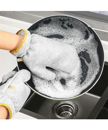 YZYDF 2pc Convenient Double Sided Silver Wire Dishwashing Gloves Heat and Cold Resistant Wire Dishwashing Rags Waterproof - Buy Online on GoSupps.com
